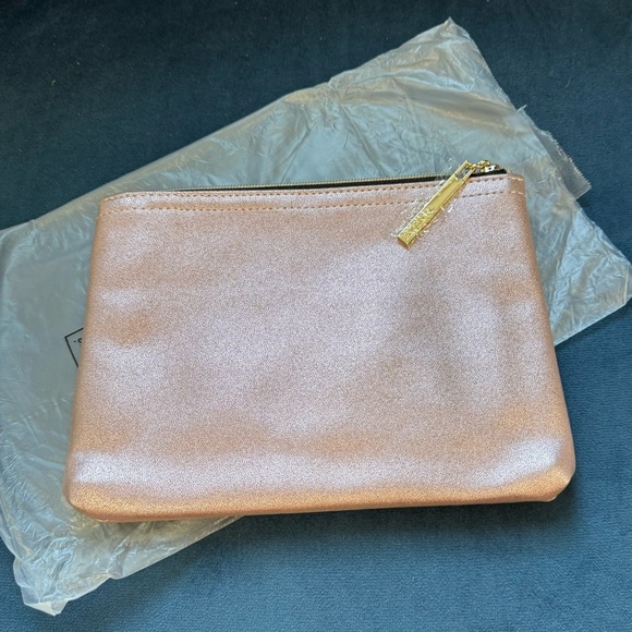 Lancome Handbags - Lancôme Rose Gold Makeup Bag – Cosmetic Pouch – Shimmer Zip Case (NWT)
